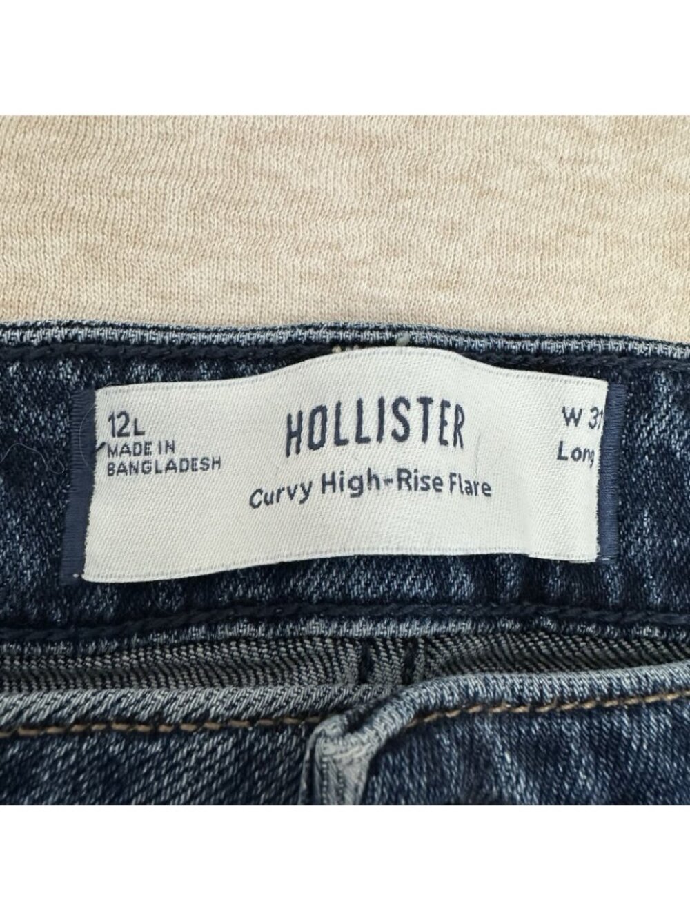 Hollister Curvy Flare Denim Women’s Size 12 Long Blue High Rise Jeans - Picture 3 of 11